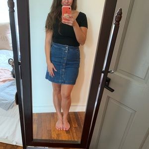 LOFT | Women's Blue Button Down Denim Skirt Size 4